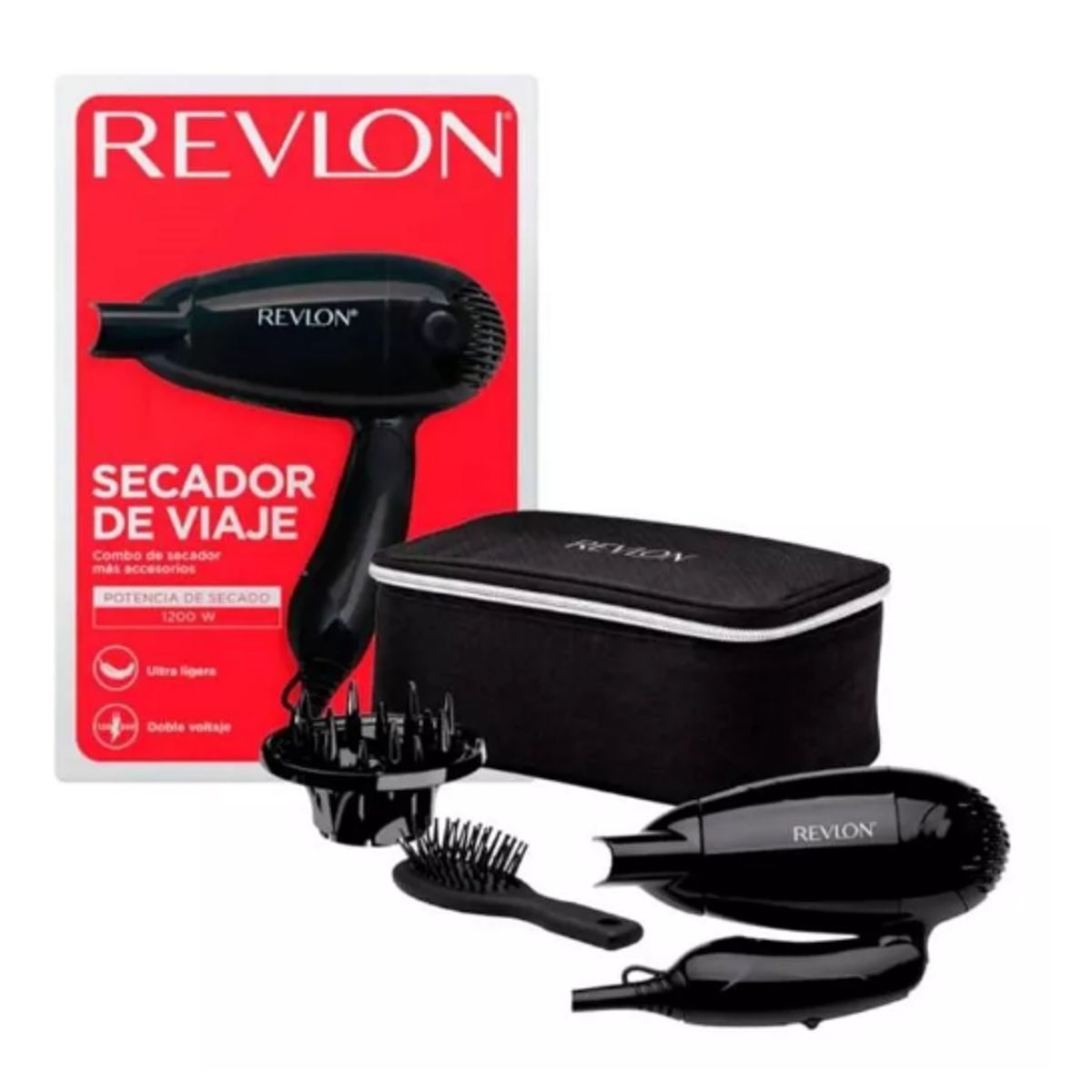 REVLON - Secador Pelo Cabello Bolso Viaje Accesorios Portatil Revlon