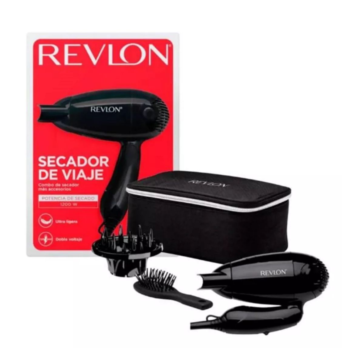 REVLON - Secador Pelo Cabello Bolso Viaje Accesorios Portatil Revlon