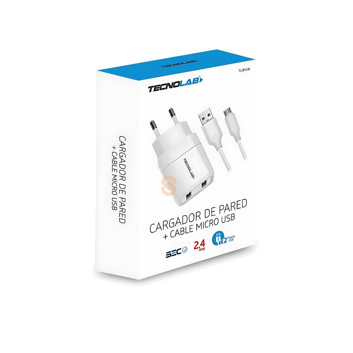 TECNOLAB - Cargador De Pared Usb Doble Con Cable Micro Usb 24a - SC