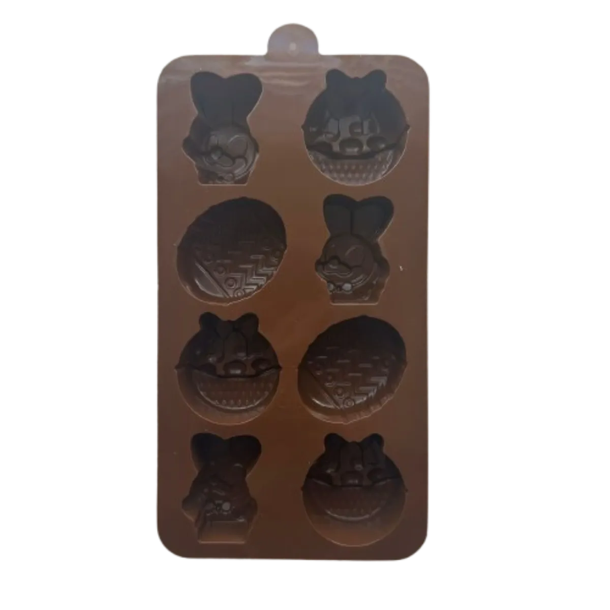 GENERICO - Molde Silicona Huevitos Conejos y Canastas 8 cav