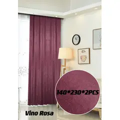 ANGELES DEL HOGAR - CORTINA ATERCIOPELADA 2 PAÑOS 140 CM X 230 CM BURDEO
