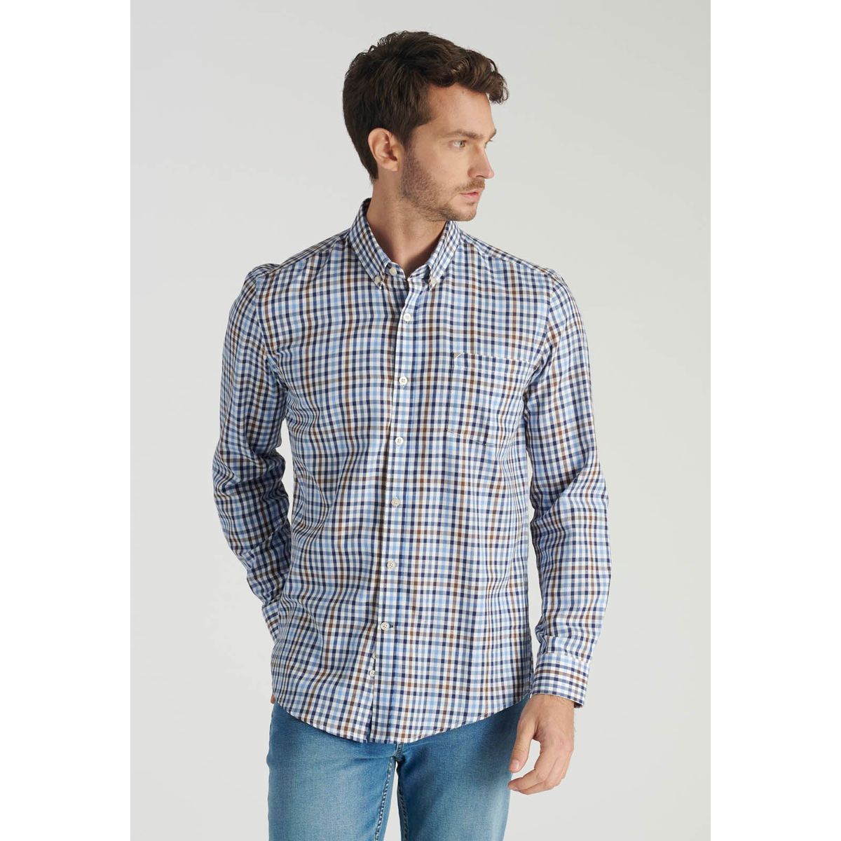 NEW MAN - Camisa Finn Heritage Azul Newman