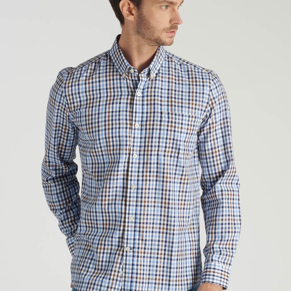 NEW MAN - Camisa Finn Heritage Azul Newman