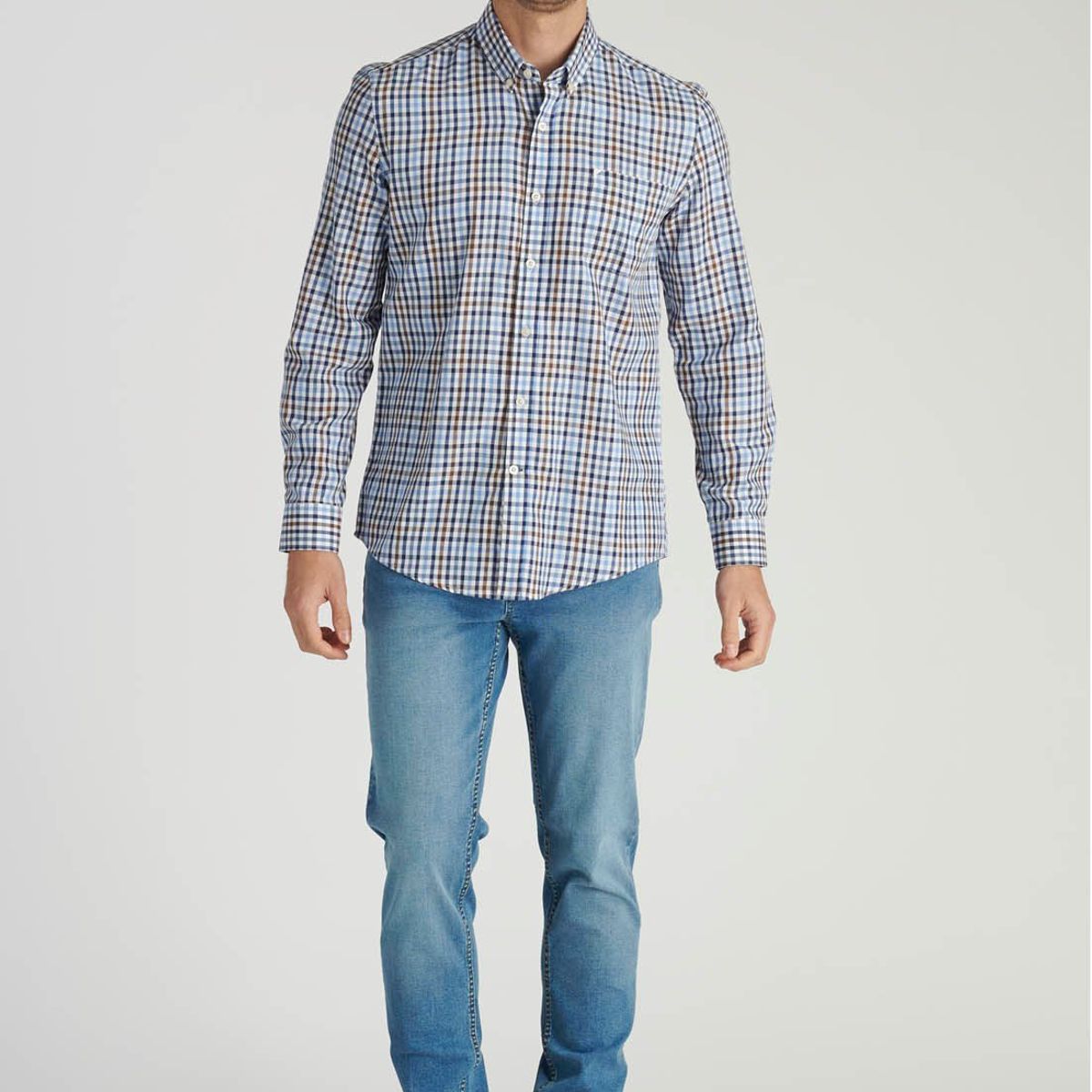 NEW MAN - Camisa Finn Heritage Azul Newman