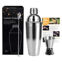 EVERSO - 750ML Coctelera Set Bartender Bar 3 Piezas Inoxidable de bar