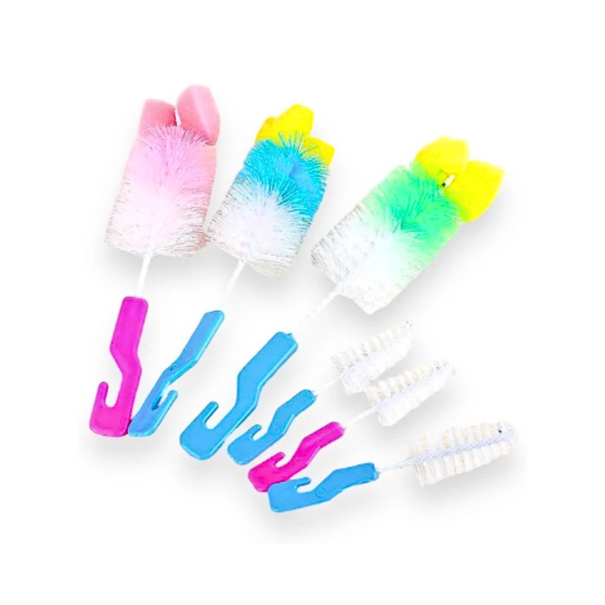 GENERICO - Set Cepillo Limpiador De Mamadera Tetina O Botella Multiusos