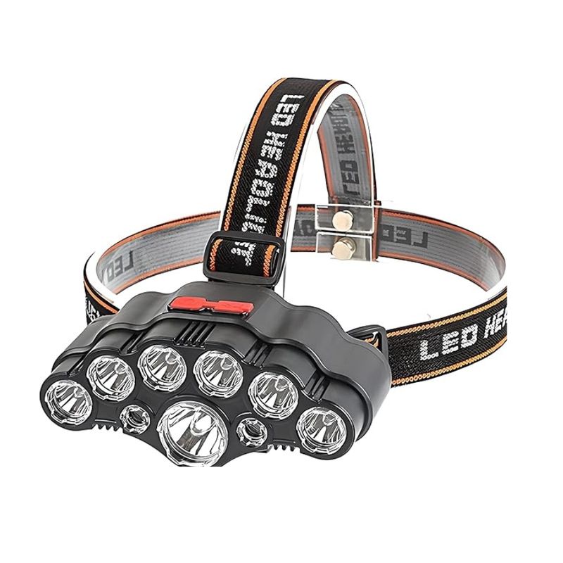 GENERICO - Linterna de cabeza 9 LED luz frontal recargable impermeable camping