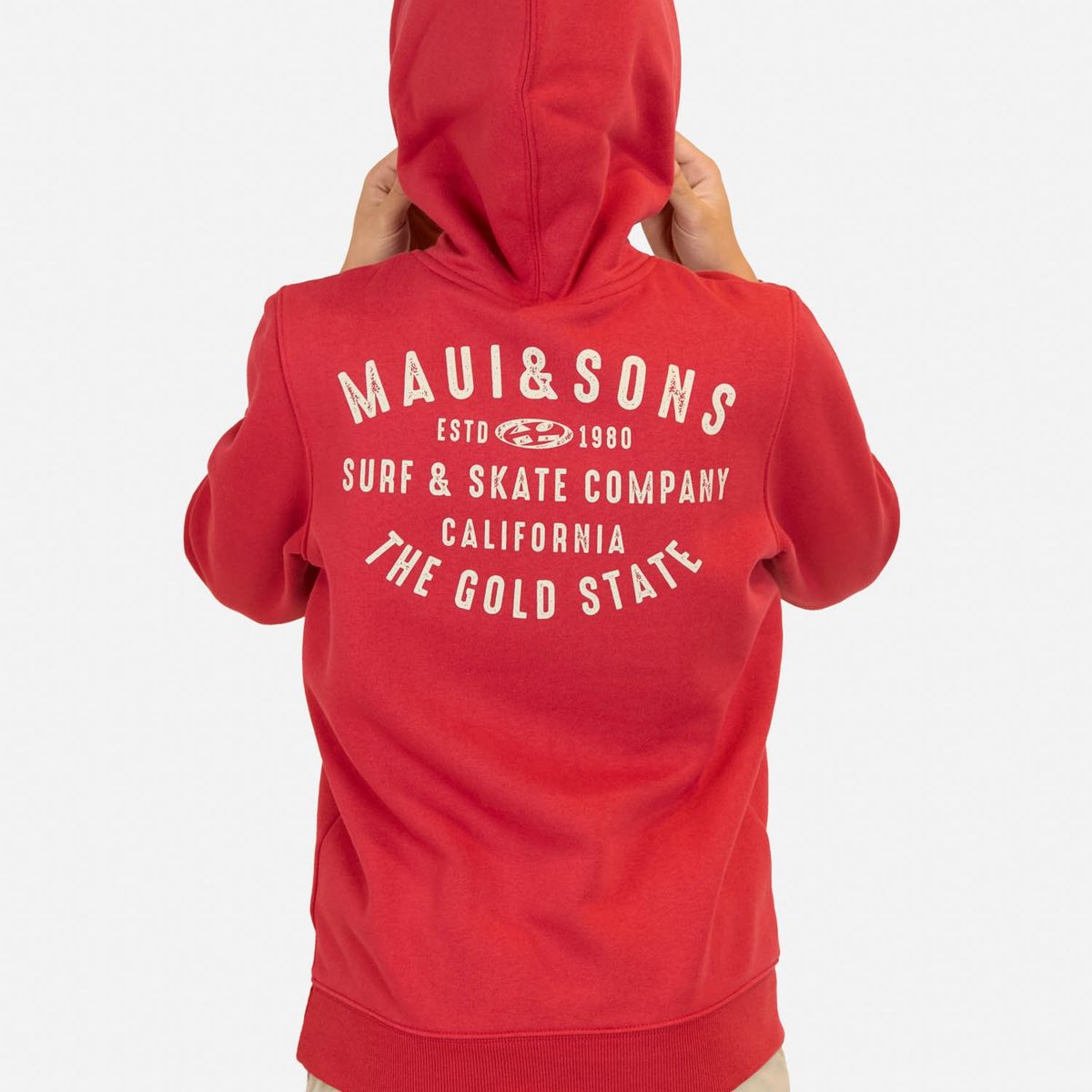 MAUI AND SONS - Poleron Canguro Beach Rojo Infantil Maui And Sons