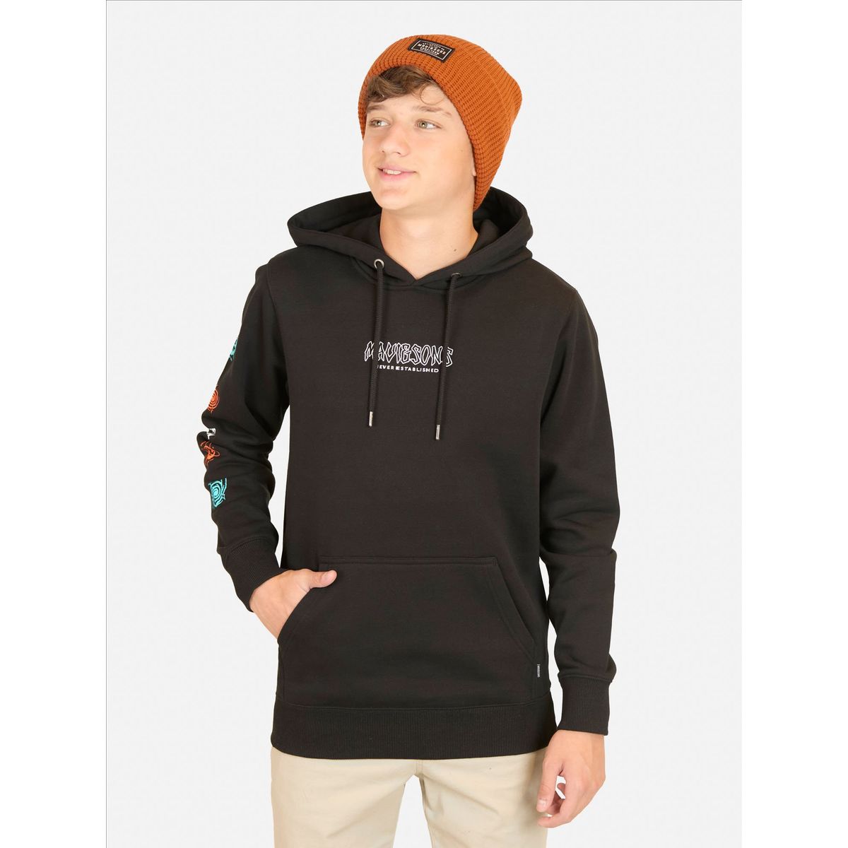 MAUI AND SONS - Poleron Canguro Sunset Negro Infantil Maui And Sons.