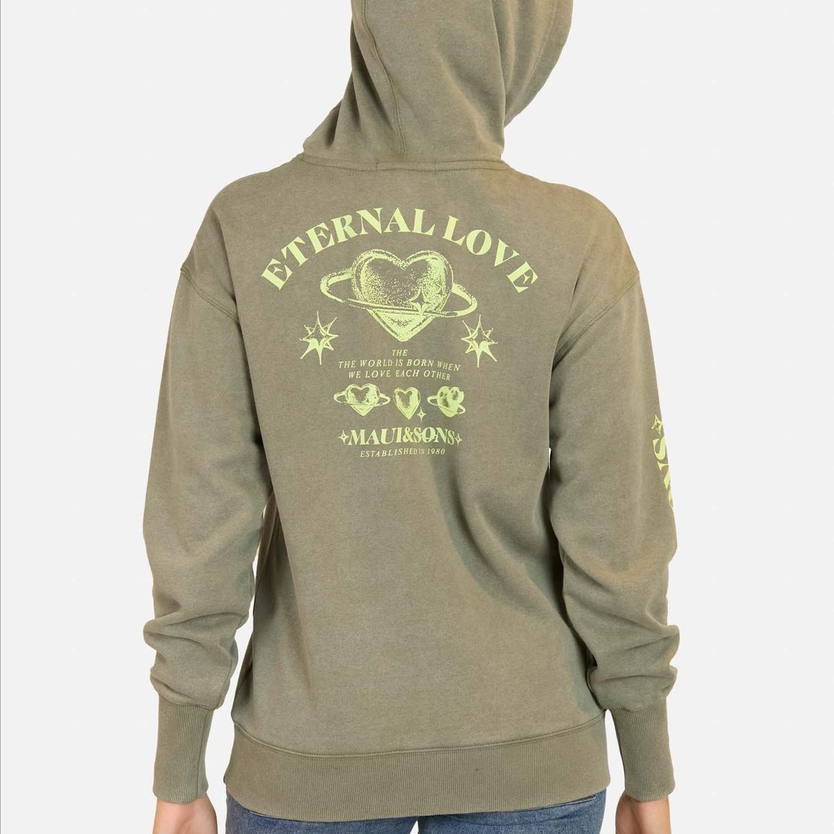 MAUI AND SONS - Poleron Canguro Rush Verde Mujer Maui And Sons - Verde