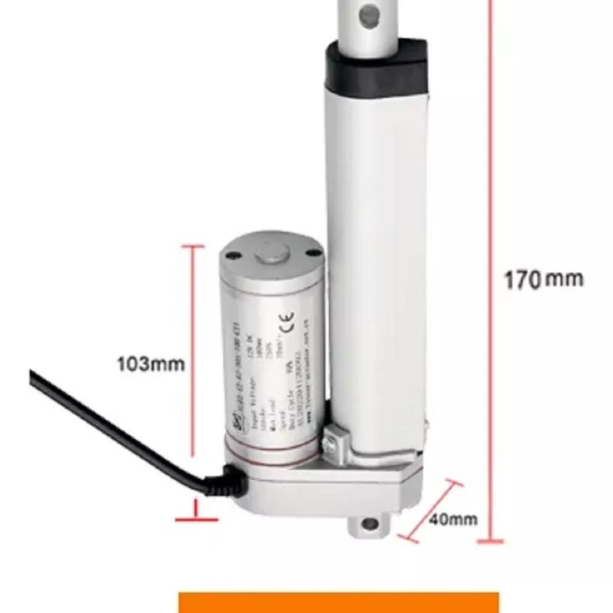 GENERICO - Actuador Lineal Dc 12v 1000n Stroke 150-500 Mm Elevador Eléctrico