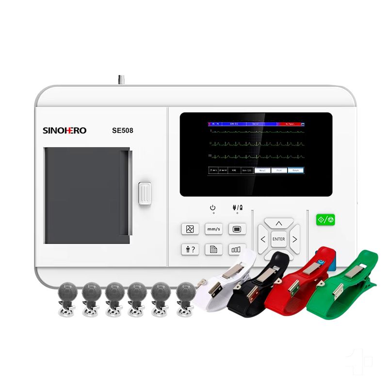 SINOHERO - Electrocardiógrafo 3 Canales Sinohero ECG SE508 Conectividad USB