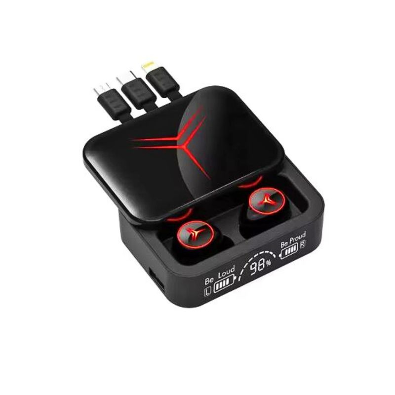 GENERICO - Audifonos Inalambrico Con Caja De Carga 3 Cables 2000 Mah