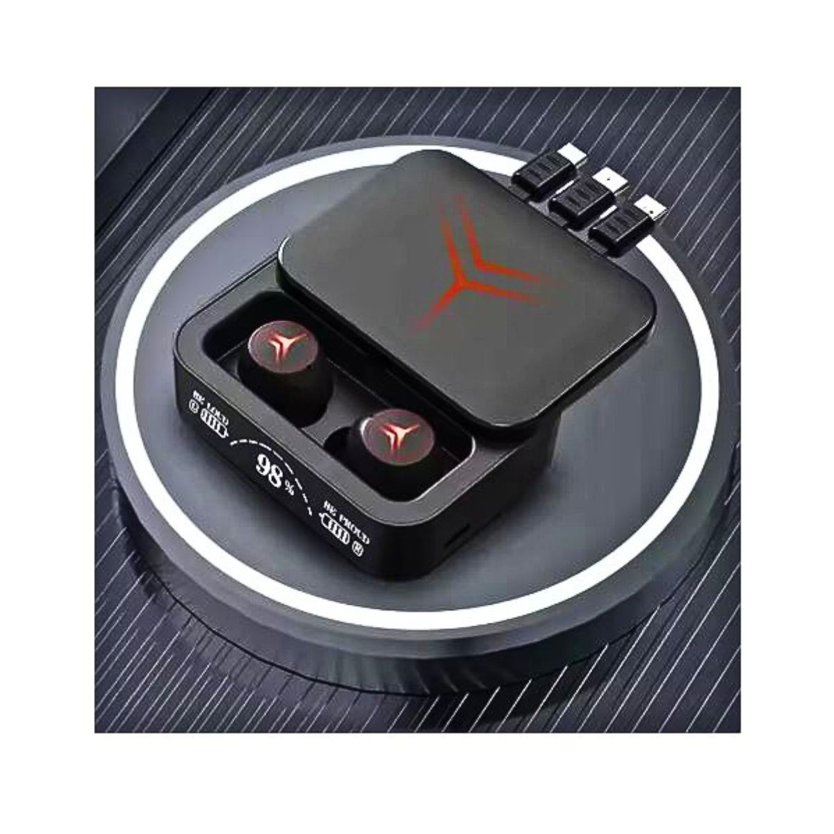 GENERICO - Audifonos Inalambrico Con Caja De Carga 3 Cables 2000 Mah