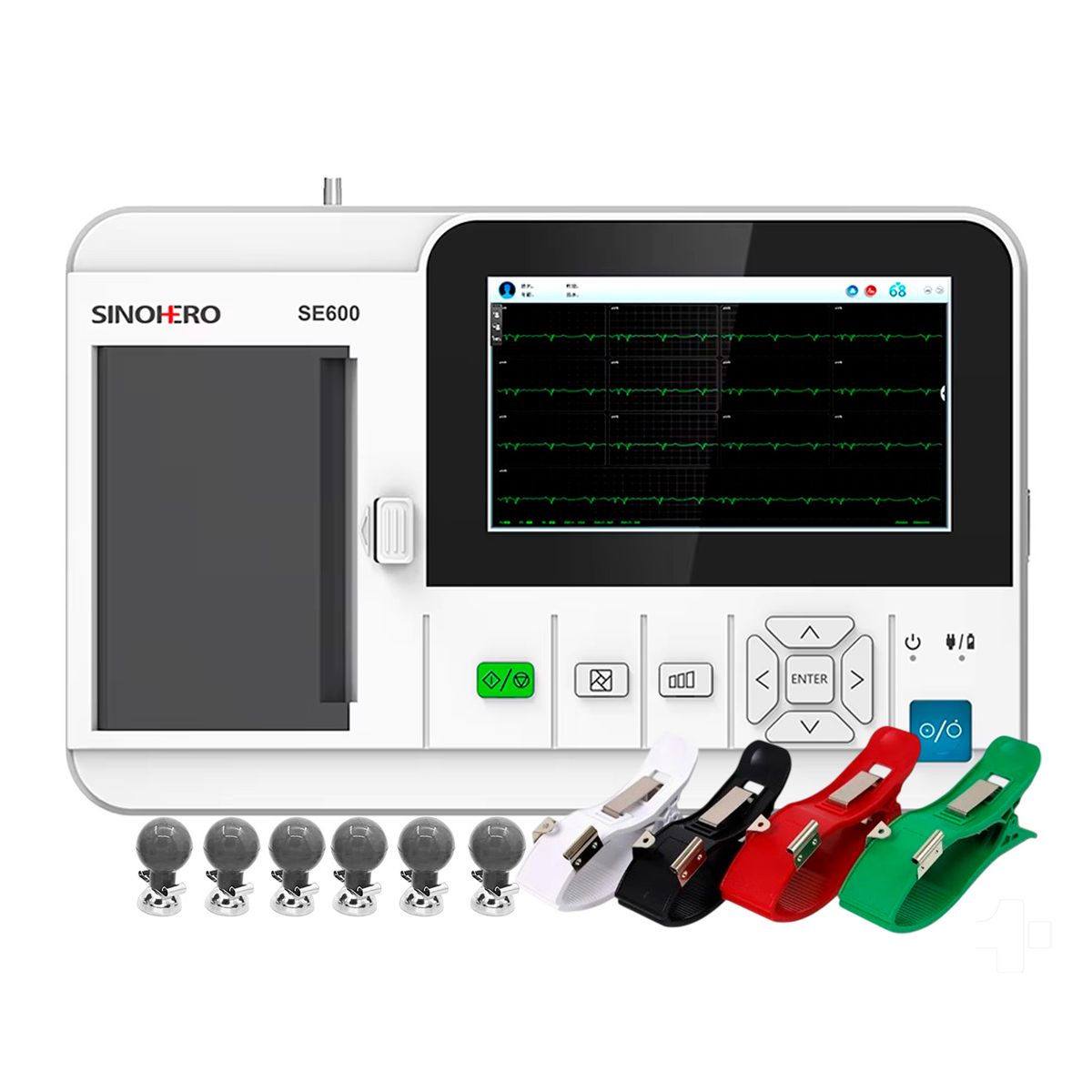 SINOHERO - Electrocardiógrafo 6 Canales Sinohero ECG SE600 Conectividad WiFi