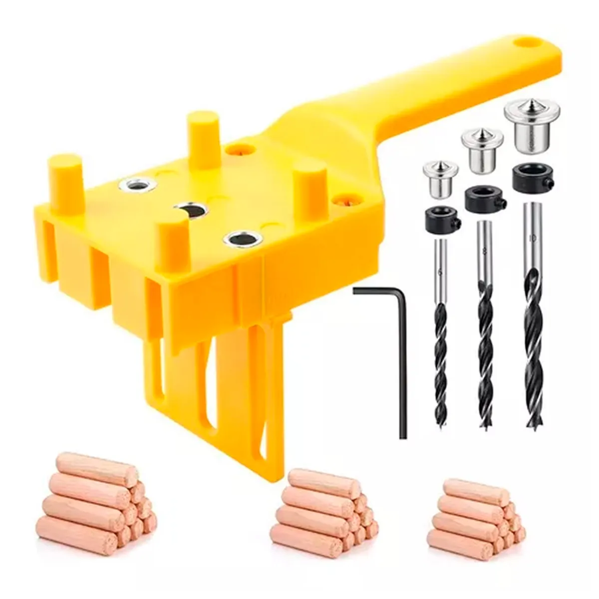 ESHOPANGIE - Guia Plantilla Para Tarugos Madera 6-8-10 Mm + Brocas