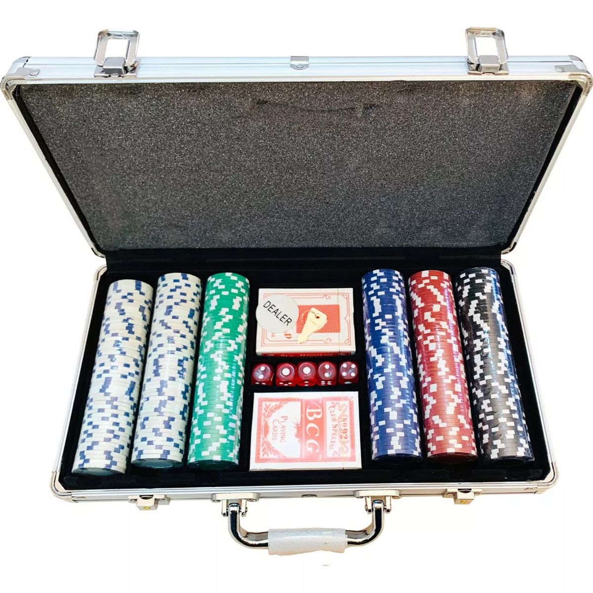 GENERICO - Set Profesional De Poker Con 300 Fichas Y Estuche De Metal