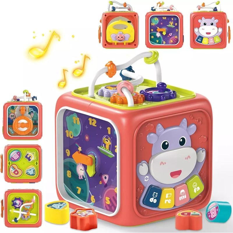 GENERICO - Juguete Montessori Educativo 6 En 1 Cubo Didáctico Para Bebé