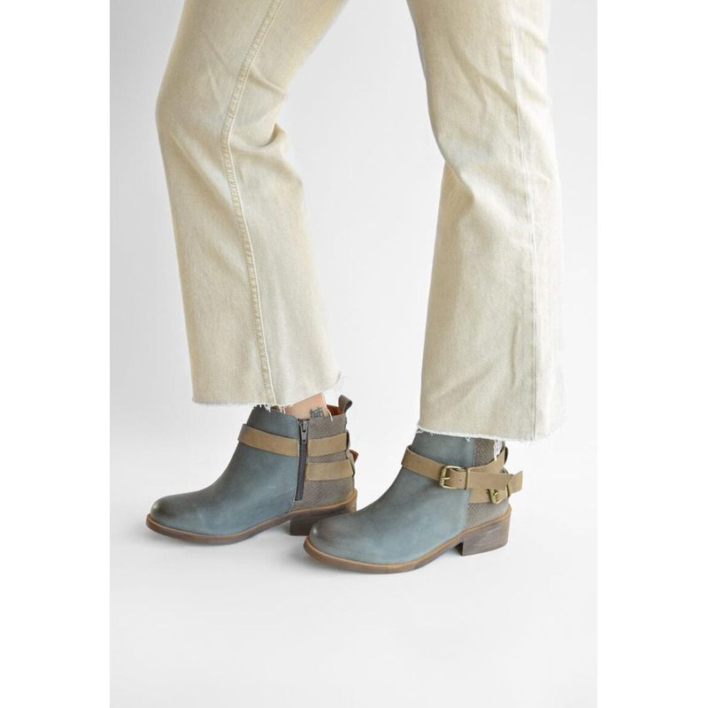 GIANI DAFIRENZE - Botin Mujer De Cuero Laura Gris Taupe C6