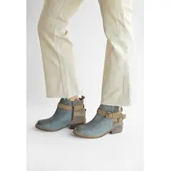GIANI DAFIRENZE - Botin Mujer De Cuero Laura Gris Taupe C6