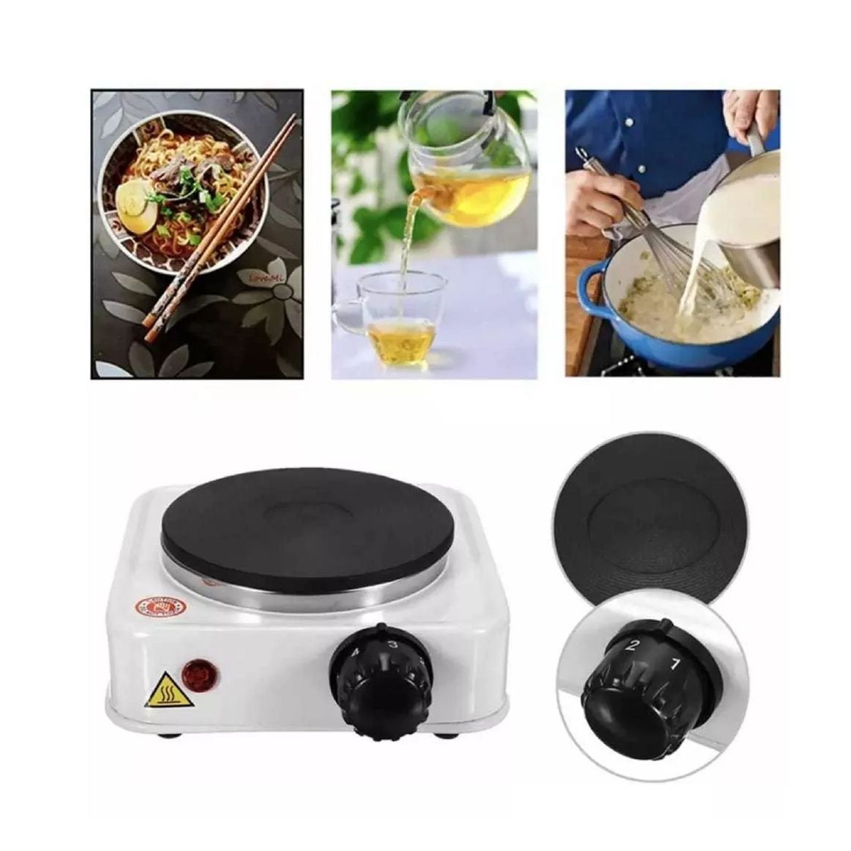 GENERICO - Cocina Cocinilla Eléctrica 1 Plato Encimera De 1000w Color Blanco