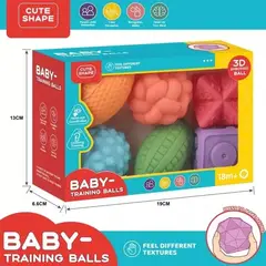 GENERICO - Soft Balls 6 Pelotas Sensoriales Texturizadas Para Bebes 3d