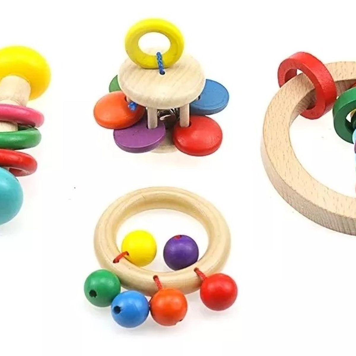 GENERICO - Sonajeros Para Bebe Juguete De Madera Estimulación Temprana