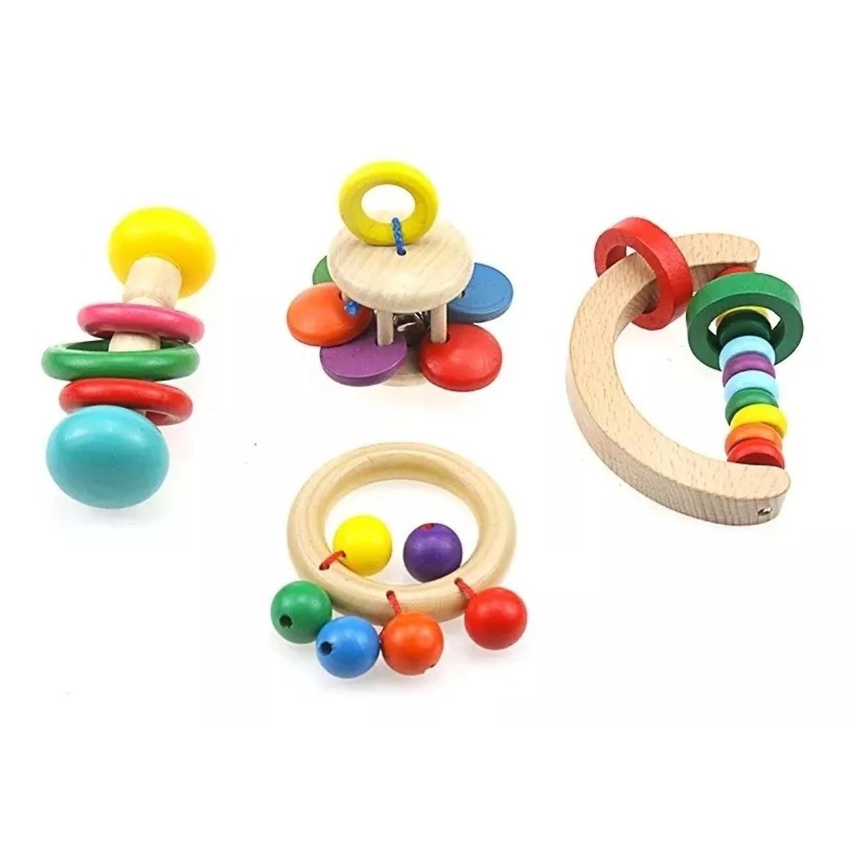 GENERICO - Sonajeros Para Bebe Juguete De Madera Estimulación Temprana