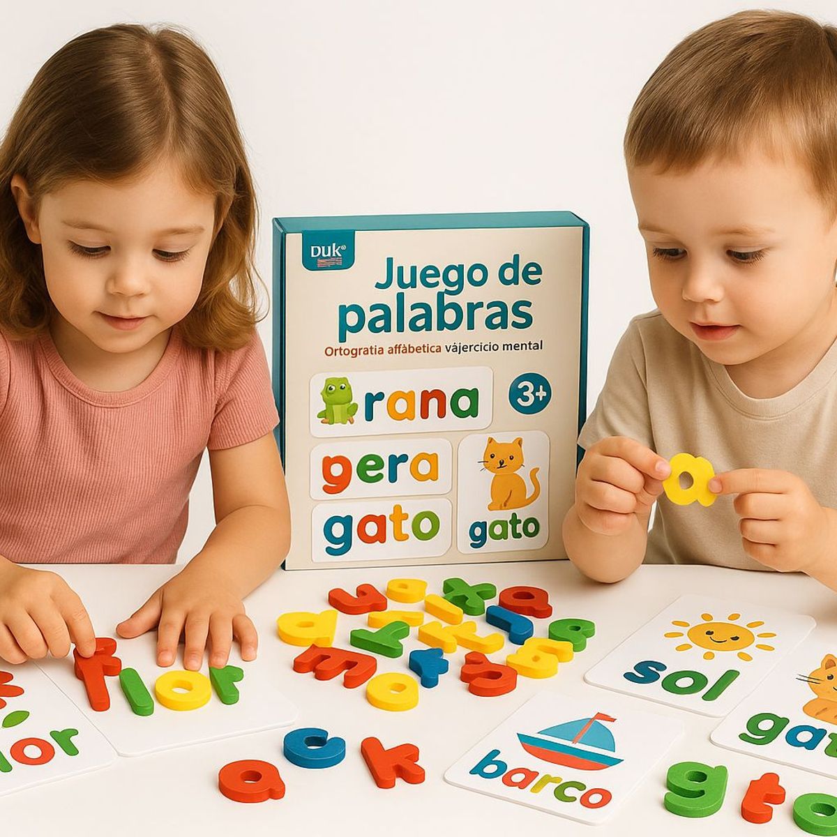 GENERICO - Juego De Palabras De Deletreo Juego Montessori Puzzle