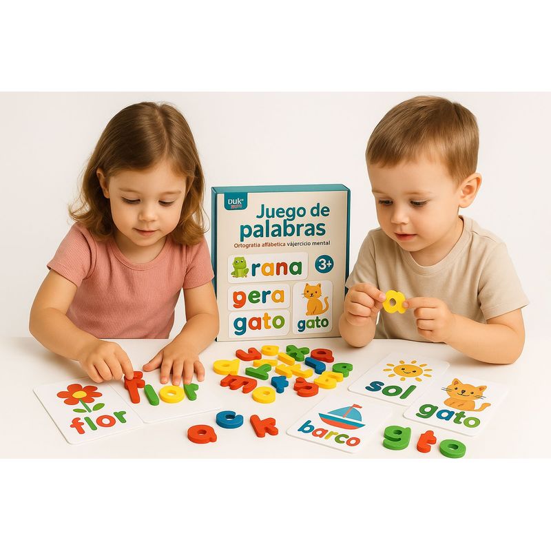 GENERICO - Juego De Palabras De Deletreo Juego Montessori Puzzle