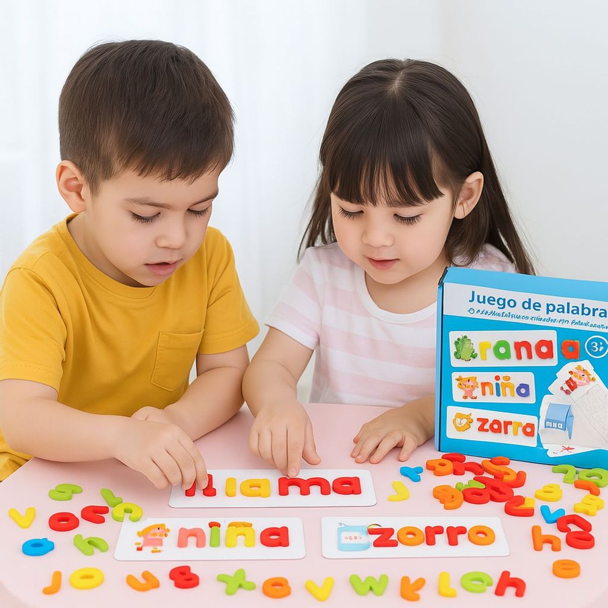 GENERICO - Juego De Palabras De Deletreo Juego Montessori Puzzle