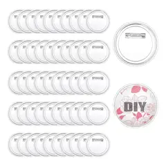 MUNDO MAGIA - 50pcs Chapitas Alfiler Acrílico Base+película+aguja Atascada