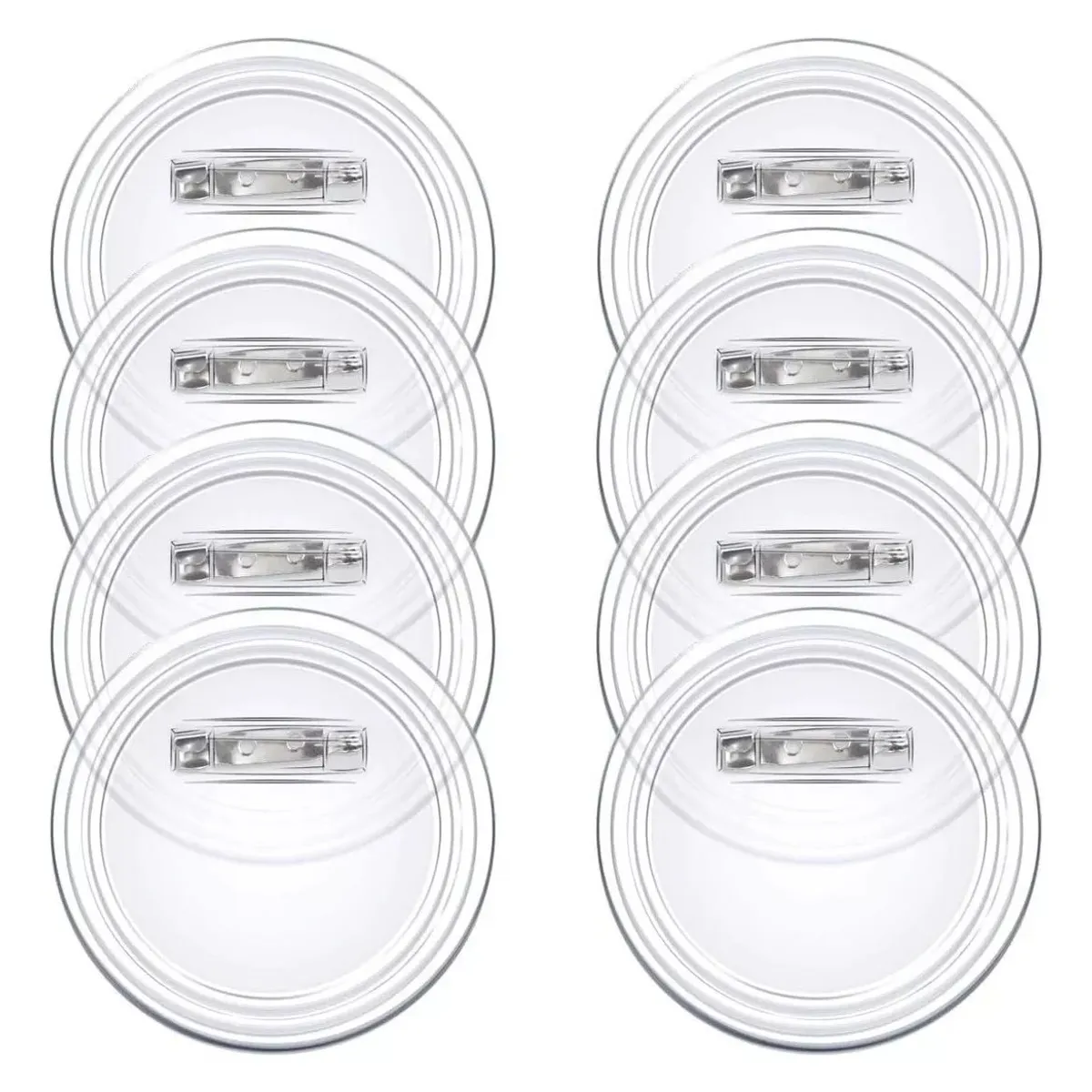 MUNDO MAGIA - 50pcs Chapitas Alfiler Acrílico Base+película+aguja Atascada