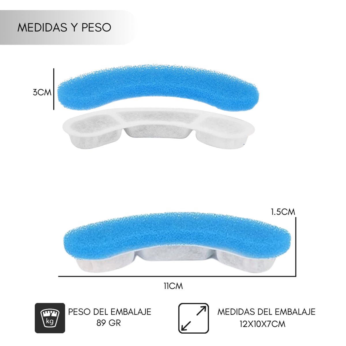 GENERICO - Pack 8 Filtros Fuente Agua Bebedero Gatos Perro