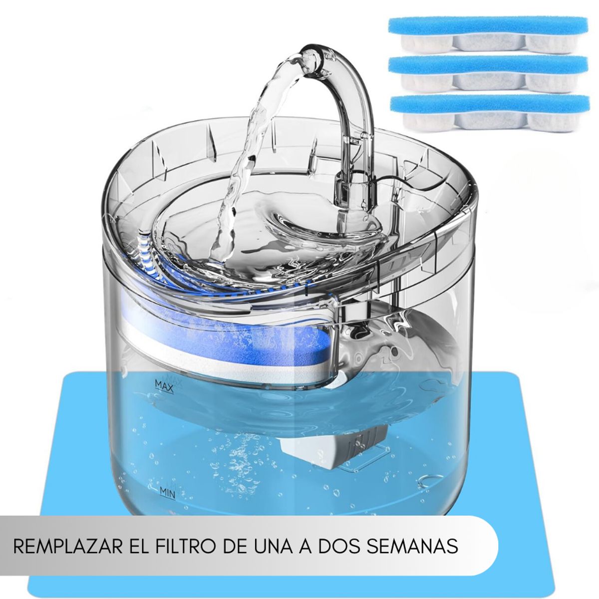 GENERICO - Pack 8 Filtros Fuente Agua Bebedero Gatos Perro