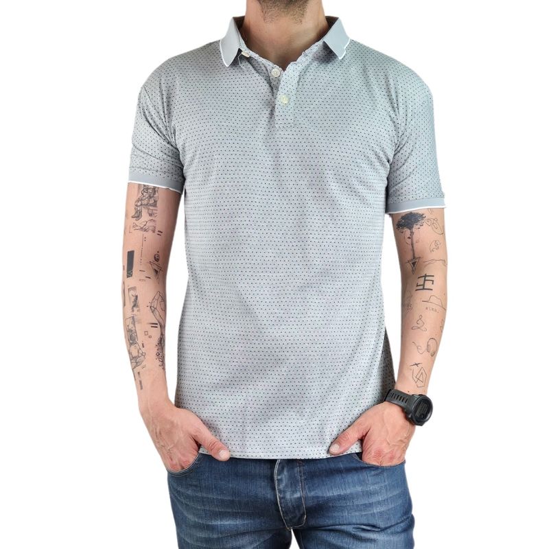 MPROPIA - Polera Piqué Hombre Algodon Textura Suave Botones Diseños 4055