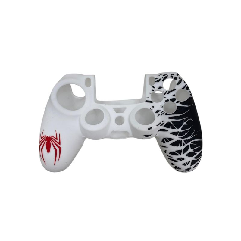 GENERICO - Funda Protectora Silicona Mando Compatible PlayStation 4 Spider blanco