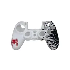GENERICO - Funda Protectora Silicona Mando Compatible PlayStation 4 Spider blanco