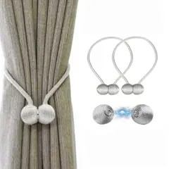 GENERICO - Gris Alzapaños De Cortina Magnético Para Hogar Hotel 2Pcs