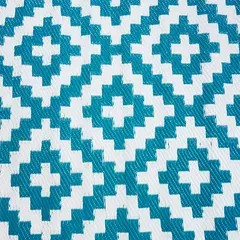 TREETOP - Alfombra de exterior de 1.5 x 2.4 m color turquesa
