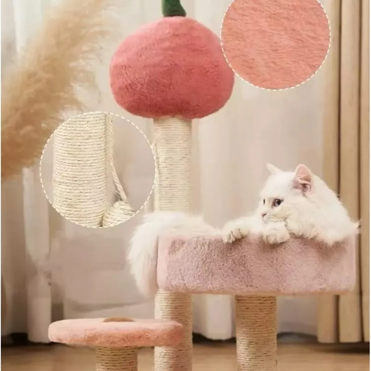 HOMER OUTDOOR - Rascador Para Gatos Cocolumpio Para Gatos De 4 Pisos Rosado