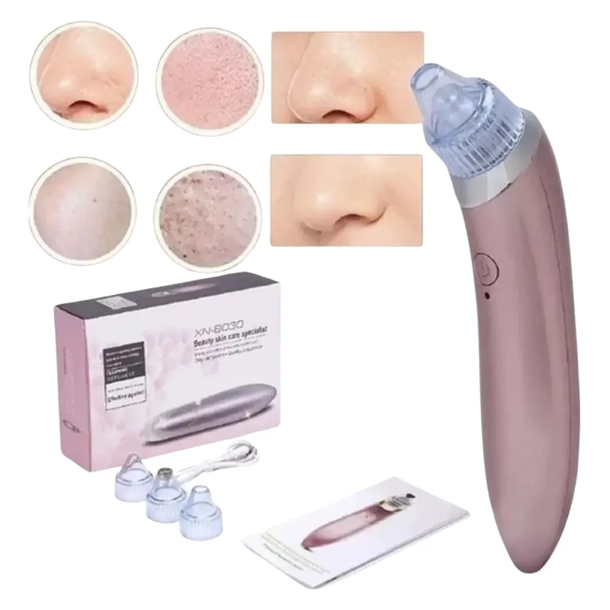 GENERICO - Extractor Imperfecciones Faciales Bomba Vacío 18cm Rosa