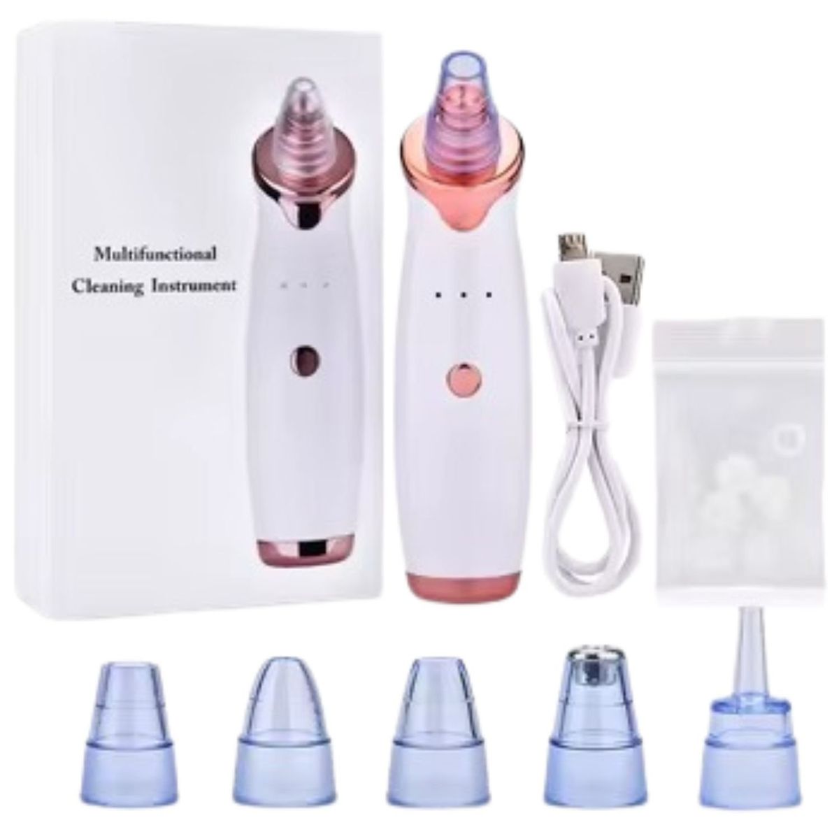 GENERICO - Extractor Imperfecciones Faciales Bomba Vacío 15cm Cabezales