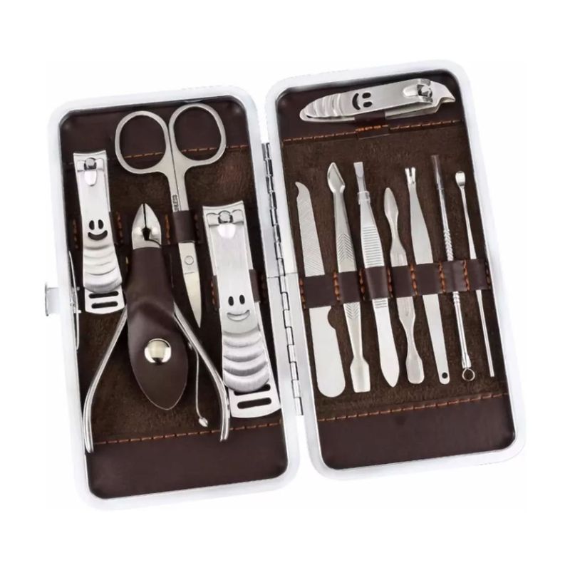 GENERICO - Set Manicura 12 Piezas Cuidado Uñas Pedicura 15cm Plata