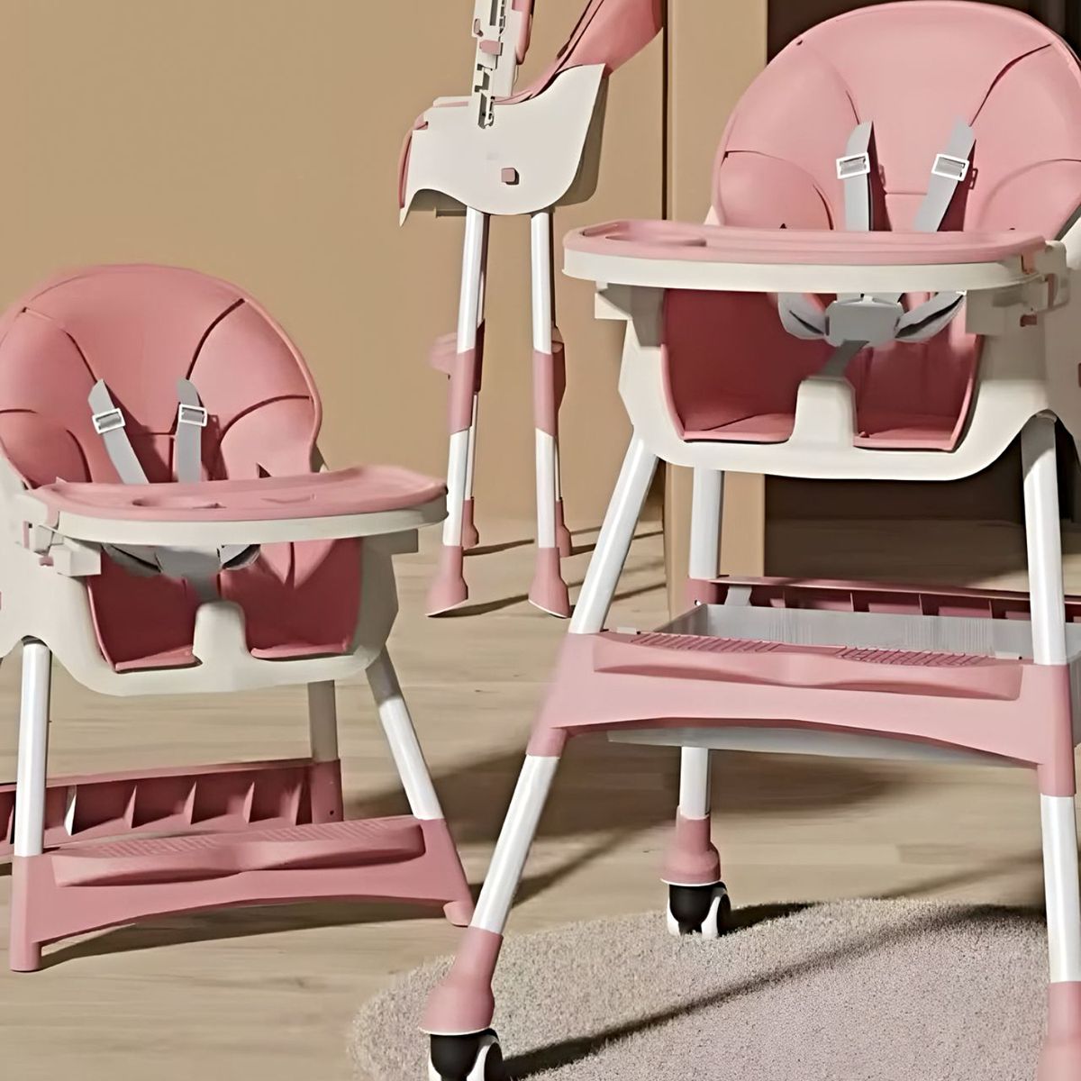 GENERICO - SILLA ALTA PARA ALIMENTACIÓN MULTIFUNCIONAL PARA BEBÉS ROSA