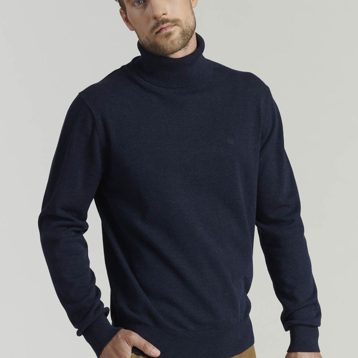 FEROUCH - Sweater Turtle Neck F Smart Casual Azul Ferouch