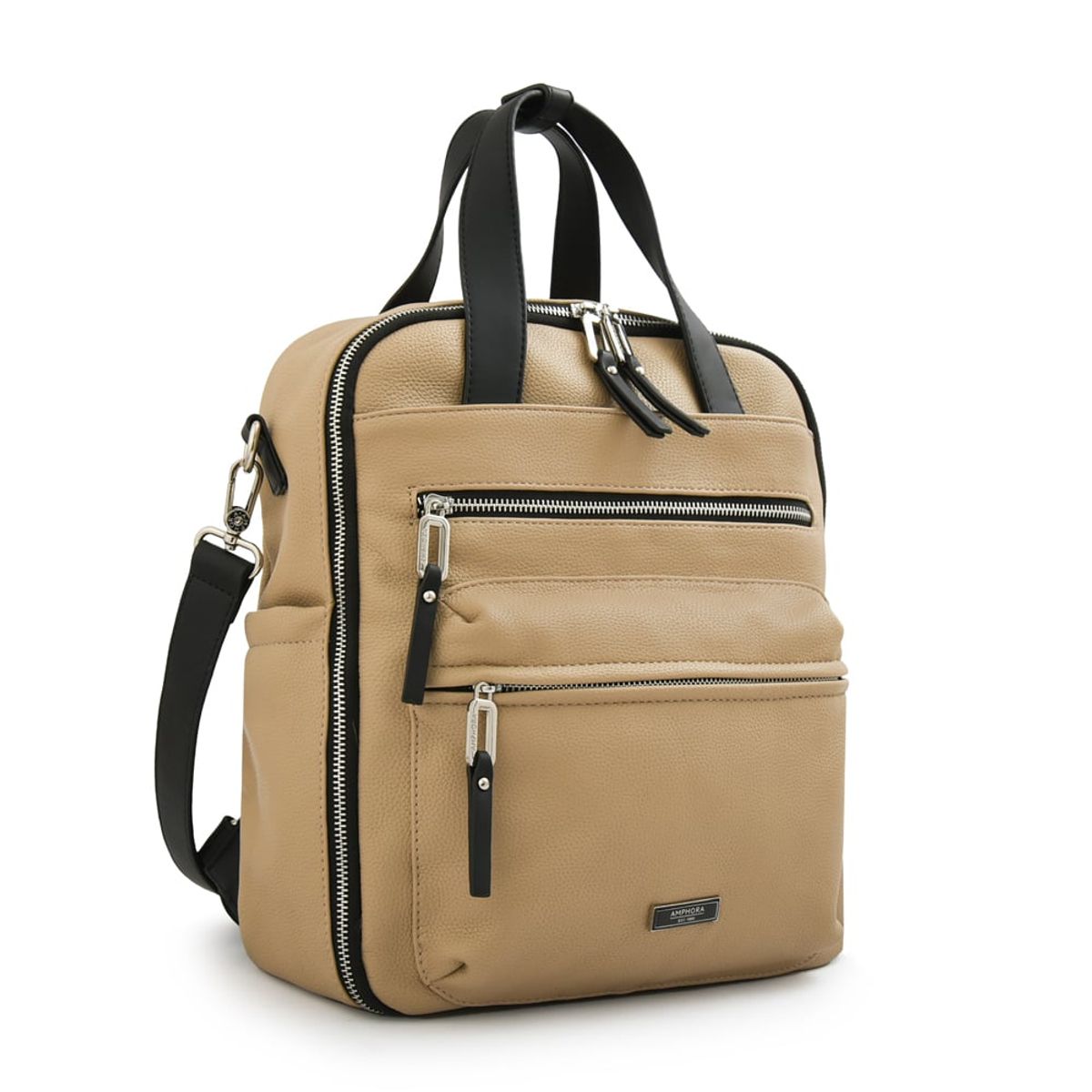 AMPHORA - Mochila joselina mediana beige oscuro