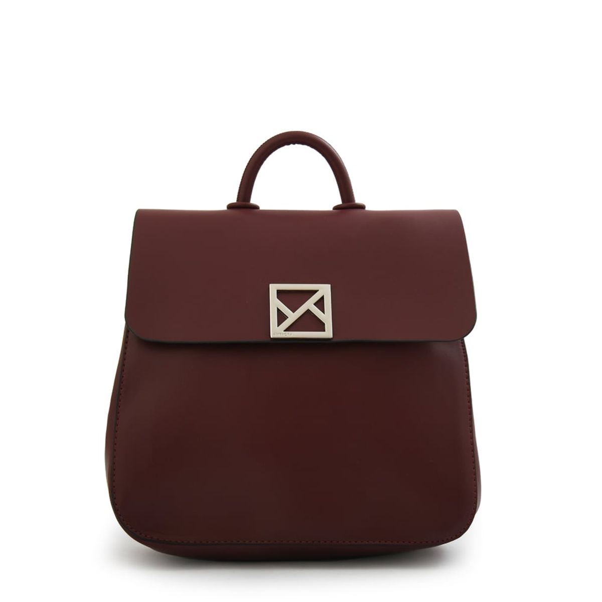 AMPHORA - Mochila con tapa porto mediana burdeo