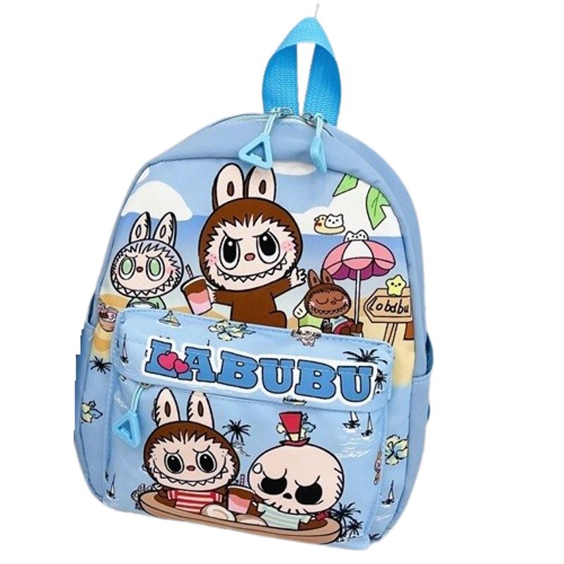 GENERICO - Mochila escolar Labubu celeste 1