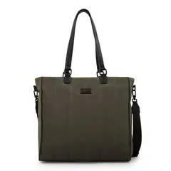 AMPHORA - Cartera tote japon mediana verde oliva